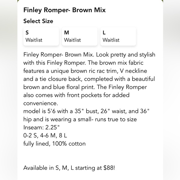 These three boutique Finley romper brown mix - Picture 6 of 6